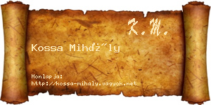 Kossa Mihály névjegykártya