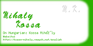 mihaly kossa business card